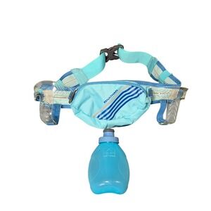 Nathan Hydration Running Belt Light Blue Teal 1 Water Bottle Adjustable Pouch